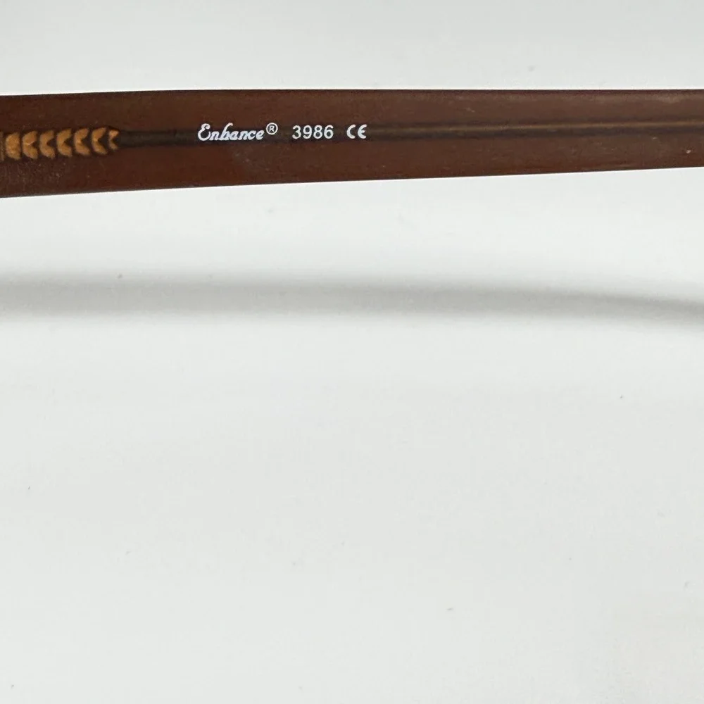 Enhance 3986 Eyeglasses Frames Satin Brown Rectangle 55/18/150 Mens‎ 21993